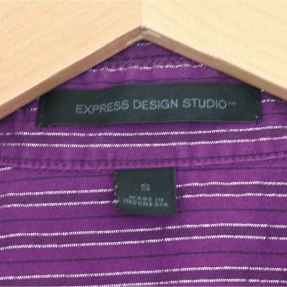 Express Purple & Silver Button Down Shirt - Size S - Picture 3 of 3